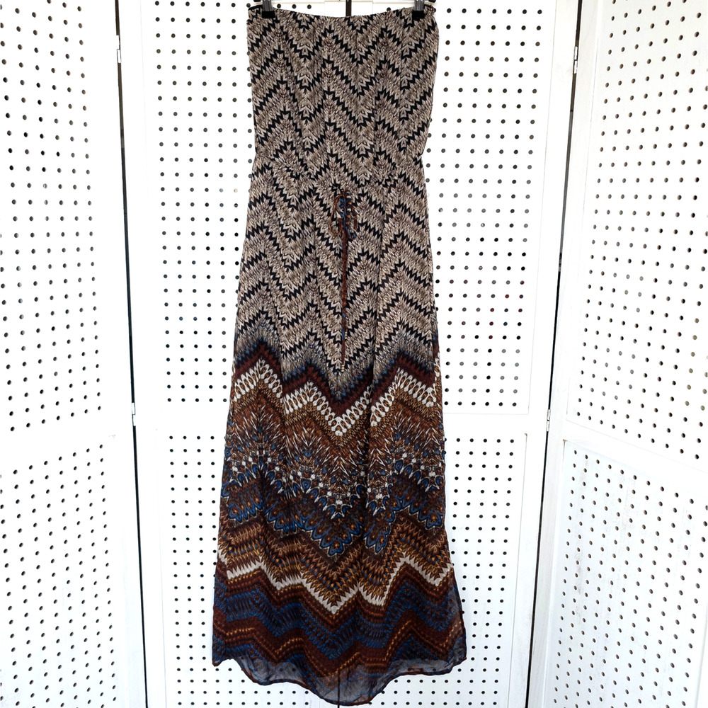 Bobeau Womens SIZE S Strapless Boho Western Maxi‎ Dress